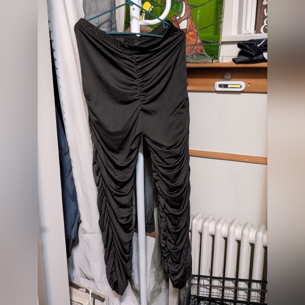 Black Ruched Pants